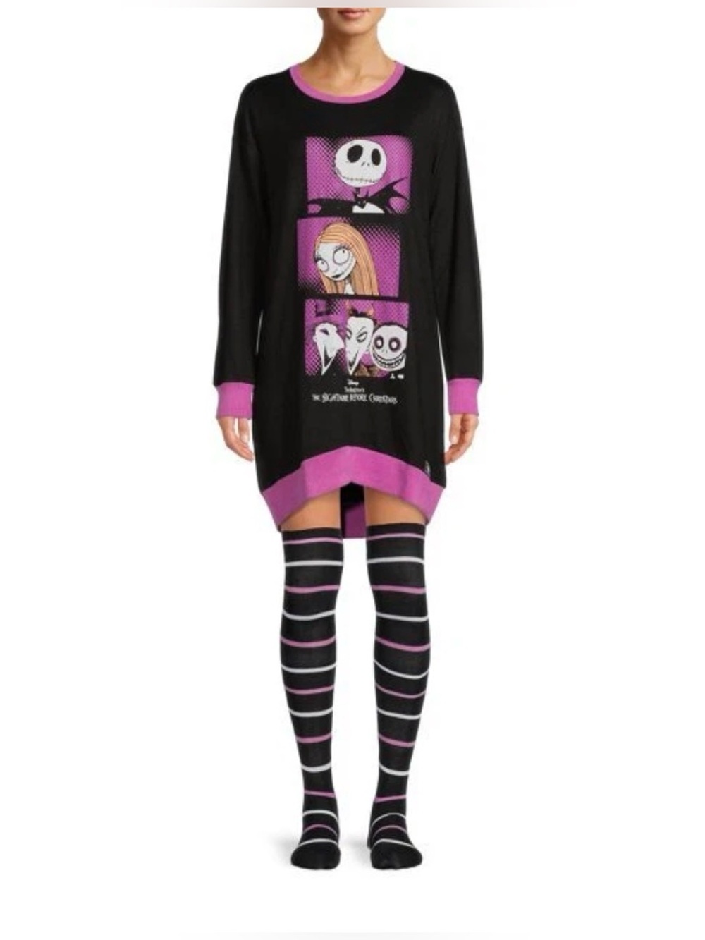 Disney Women S Nightmare Before Christmas Sleep shirt Mini Dress Tim Burton’s